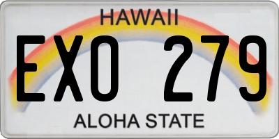 HI license plate EXO279