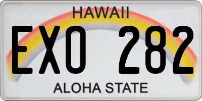 HI license plate EXO282