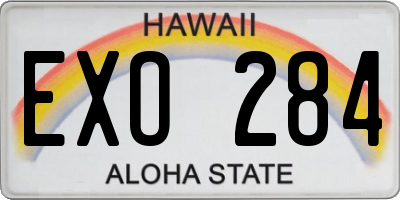 HI license plate EXO284