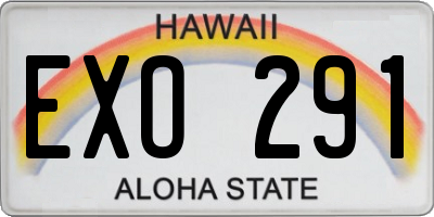 HI license plate EXO291