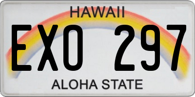 HI license plate EXO297