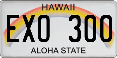 HI license plate EXO300