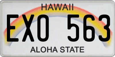 HI license plate EXO563
