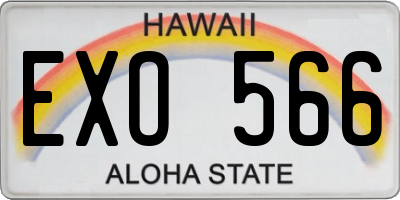 HI license plate EXO566