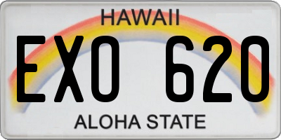 HI license plate EXO620