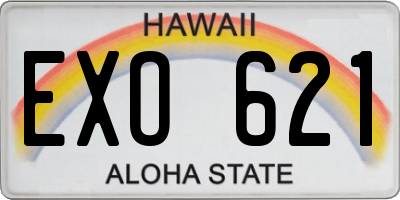 HI license plate EXO621