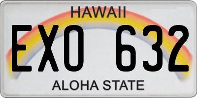 HI license plate EXO632