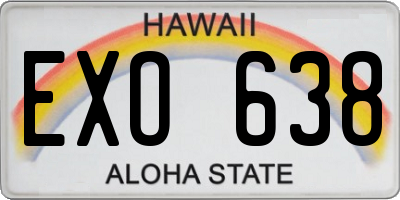 HI license plate EXO638