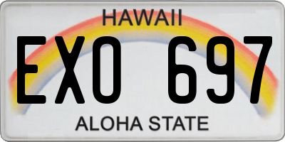 HI license plate EXO697