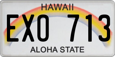 HI license plate EXO713