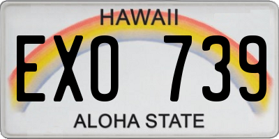 HI license plate EXO739