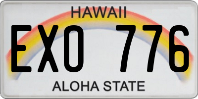 HI license plate EXO776