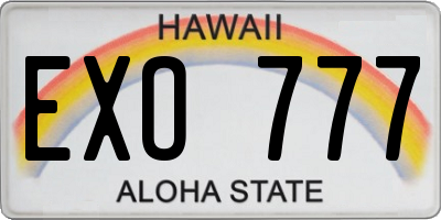 HI license plate EXO777