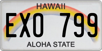 HI license plate EXO799
