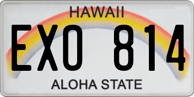 HI license plate EXO814