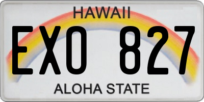 HI license plate EXO827