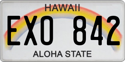 HI license plate EXO842