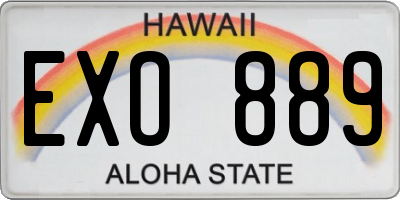 HI license plate EXO889