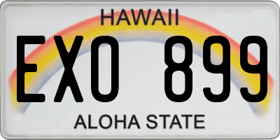 HI license plate EXO899