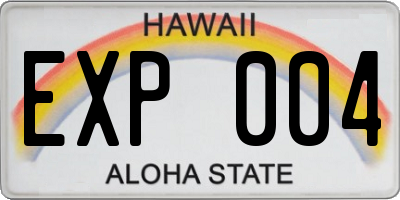 HI license plate EXP004