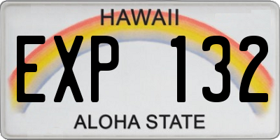 HI license plate EXP132