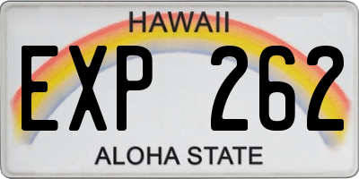 HI license plate EXP262