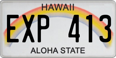 HI license plate EXP413