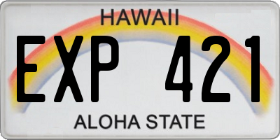 HI license plate EXP421