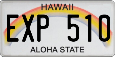 HI license plate EXP510