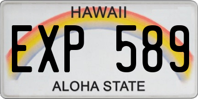 HI license plate EXP589