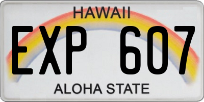 HI license plate EXP607