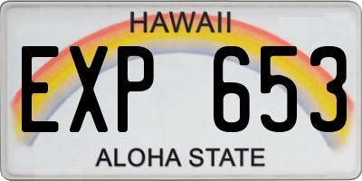 HI license plate EXP653