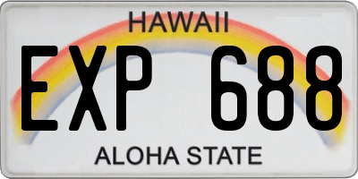 HI license plate EXP688