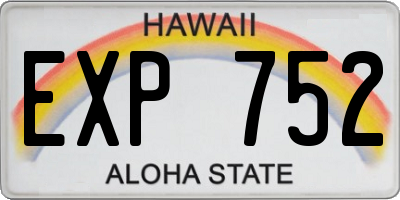HI license plate EXP752