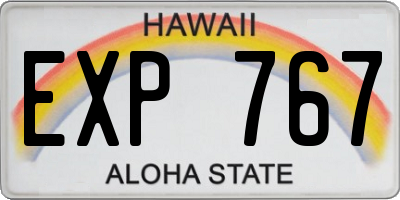 HI license plate EXP767