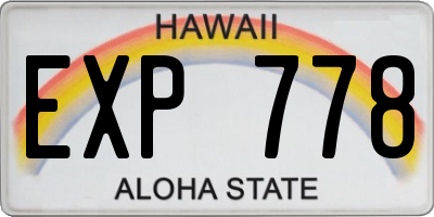 HI license plate EXP778