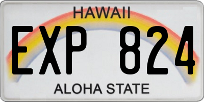 HI license plate EXP824
