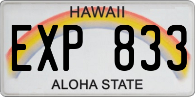 HI license plate EXP833