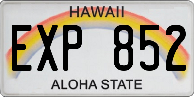 HI license plate EXP852
