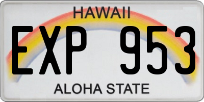 HI license plate EXP953