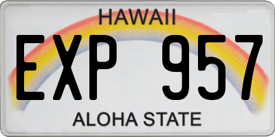 HI license plate EXP957