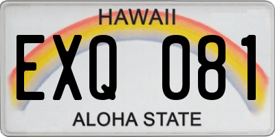 HI license plate EXQ081