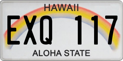 HI license plate EXQ117