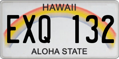 HI license plate EXQ132
