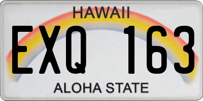 HI license plate EXQ163