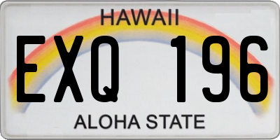 HI license plate EXQ196
