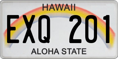 HI license plate EXQ201