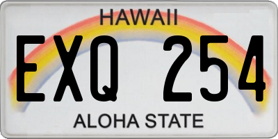 HI license plate EXQ254