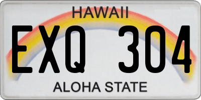 HI license plate EXQ304