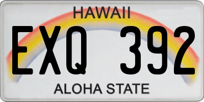 HI license plate EXQ392